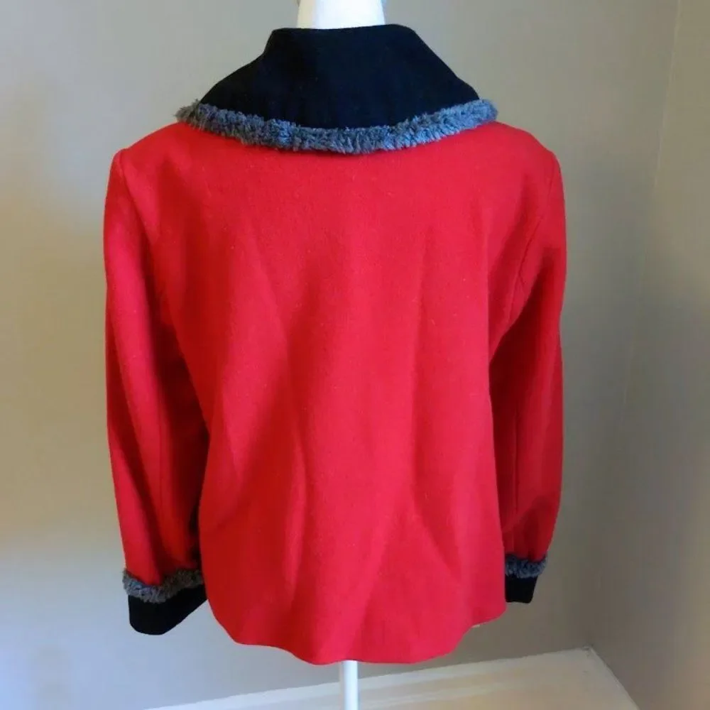 Vintage 90s Mailk Wool Jacket Cow Print Blazer Art to Wear Cottagecore Small